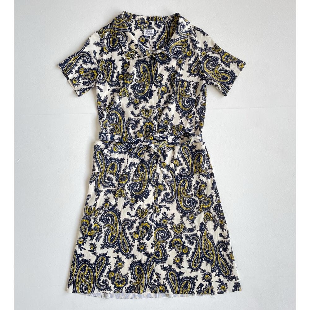 Vtg 60s Shelton Stroller Paisley Button Up Shirt Dress / Sz 12.5 / Retro